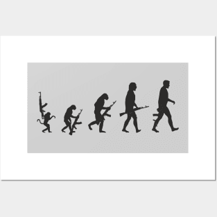 A joke! Evolution of a man with a Kalashnikov Assault Rifle Posters and Art